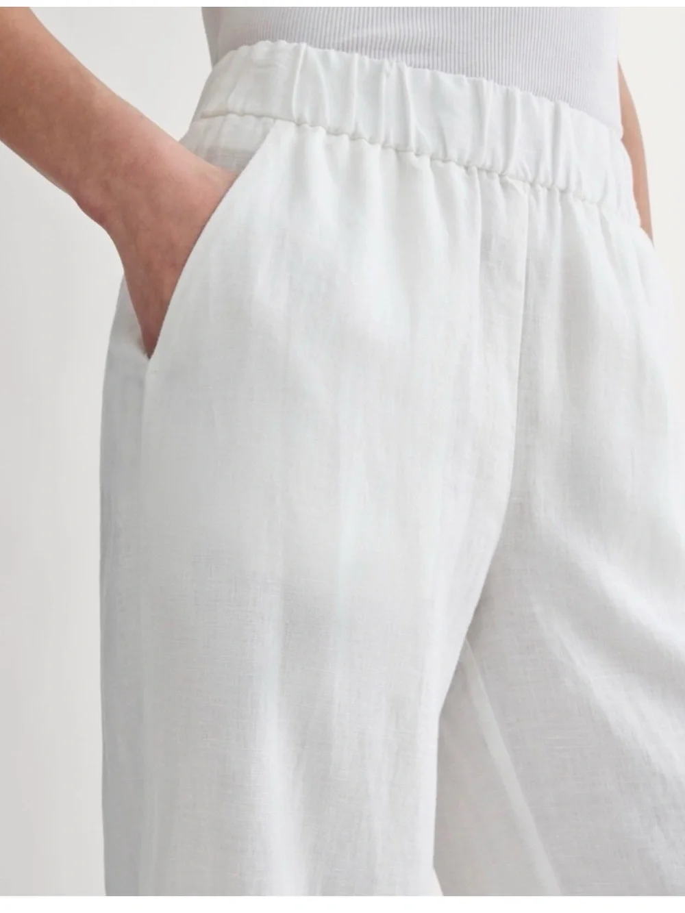 Everlane Easy pant white linen pull On wide leg